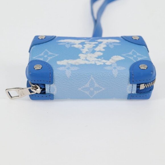 LOUIS VUITTON Monogram Clouds Trunk Necklace Wallet Blue M45440 Auth hk2959M - Picture 6 of 16